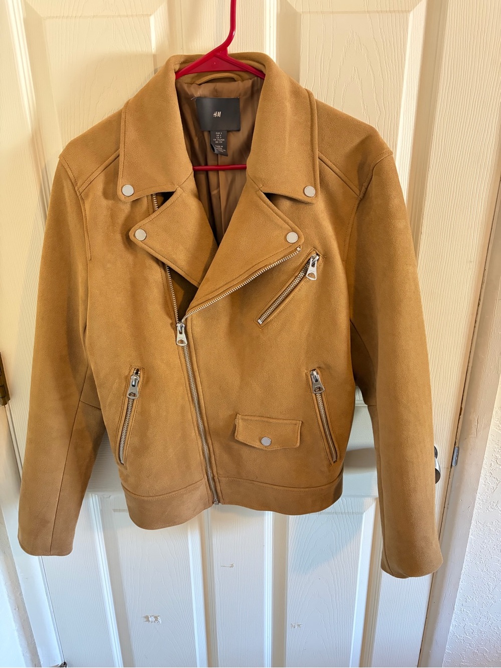 H&M Men’s Tan Suede Moto Jacket